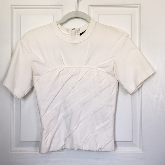 Alexander Wang Tops Alexander Wang White Draped Bustier Tee Size 2 Poshmark